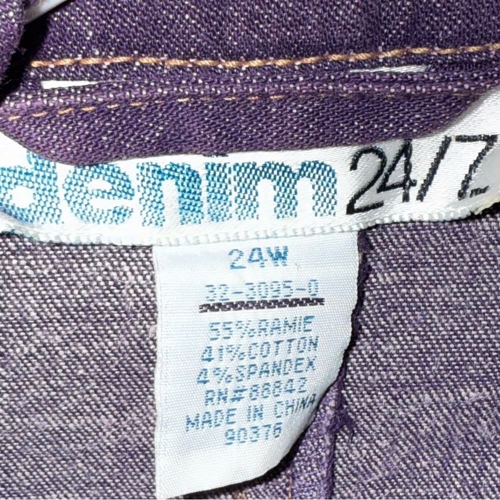 Vintage Y2K Denim 24/7 Purple Denim Jacket & Skirt Set Size 24W - Picture 4 of 9